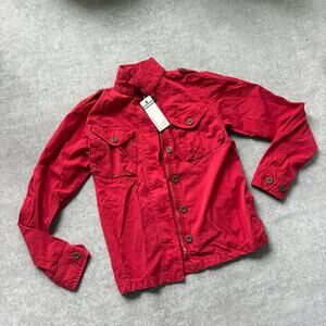 $425 NWT Hartford France Red Cotton Button Jacket